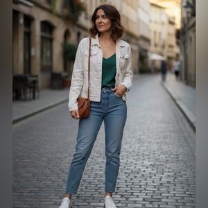 Jones & Co white linen blazer women’s size large